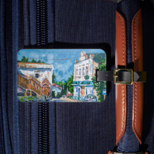 Impressionist European Townscape Acrylic Luggage T Tag