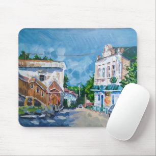 Impressionist European Townscape Desk Mousepad A