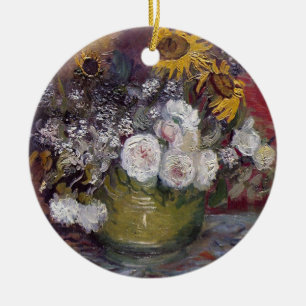 Impressionist Floral Still Life - Vincent van Gogh Ceramic Tree Decoration