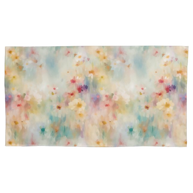 Impressionist Flower Meadow King Pillow Case (Front)