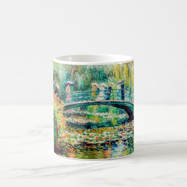 Impressionist Garden Art Mug Bridge Over Pond (Center)