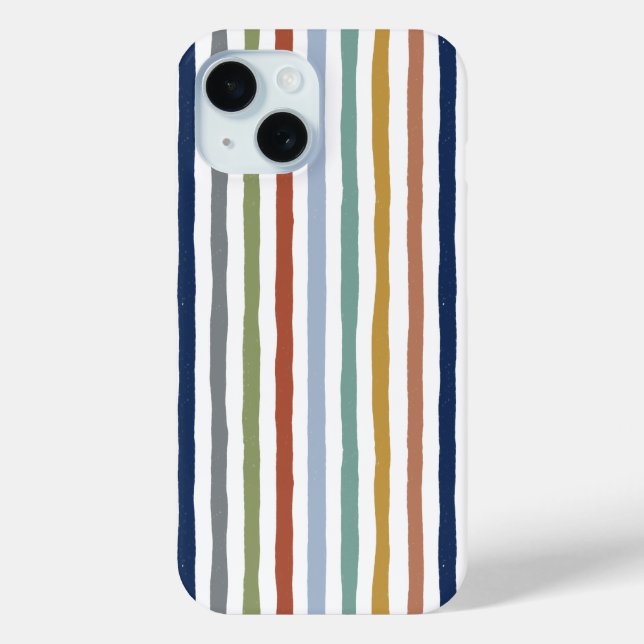Impressionist-Inspired Colours Hand-Drawn Stripes Case-Mate iPhone Case (Back)