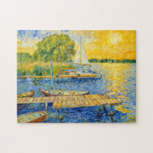 Impressionist Lakeside Pier on the Wannsee with Bo Jigsaw Puzzle