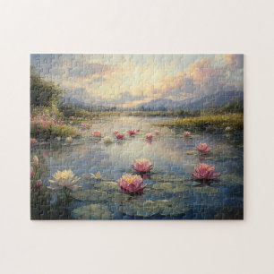 Impressionist Lily Pads on the Pond Jigsaw Puzzle