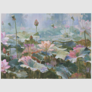 Impressionist Lotus Pond Oil Painting Tissue Paper