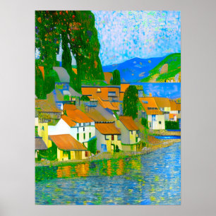 Impressionist  Mediterranean Village by the Sea  Poster