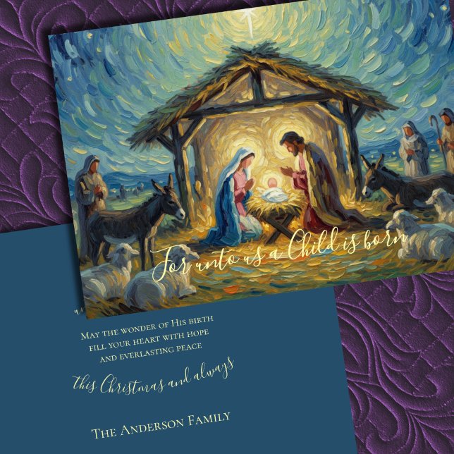 Impressionist Painting Nativity Scene Holiday Card (Creator Uploaded)