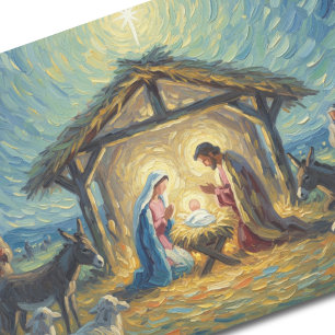 Impressionist Painting Nativity Scene Tissue Paper