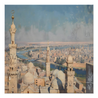 Impressionist painting of Cairo around 1900 Poster