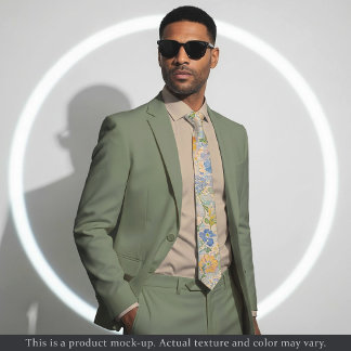 Impressionist Pastel Floral Necktie