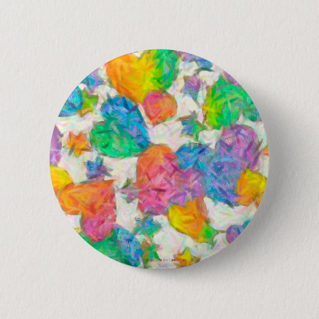 Impressionist Pastel Valentine Hearts 6 Cm Round Badge (Front)