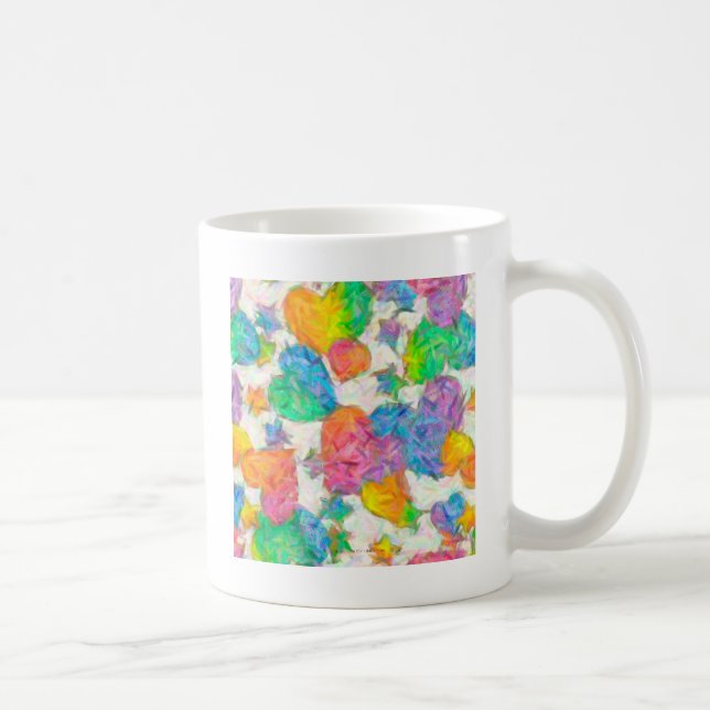 Impressionist Pastel Valentine Hearts Coffee Mug (Right)