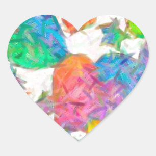 Impressionist Pastel Valentine Hearts Heart Sticker
