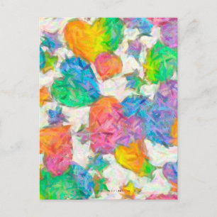 Impressionist Pastel Valentine Hearts Holiday Postcard