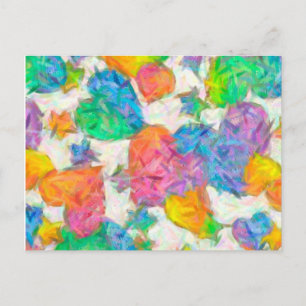 Impressionist Pastel Valentine Hearts Holiday Postcard