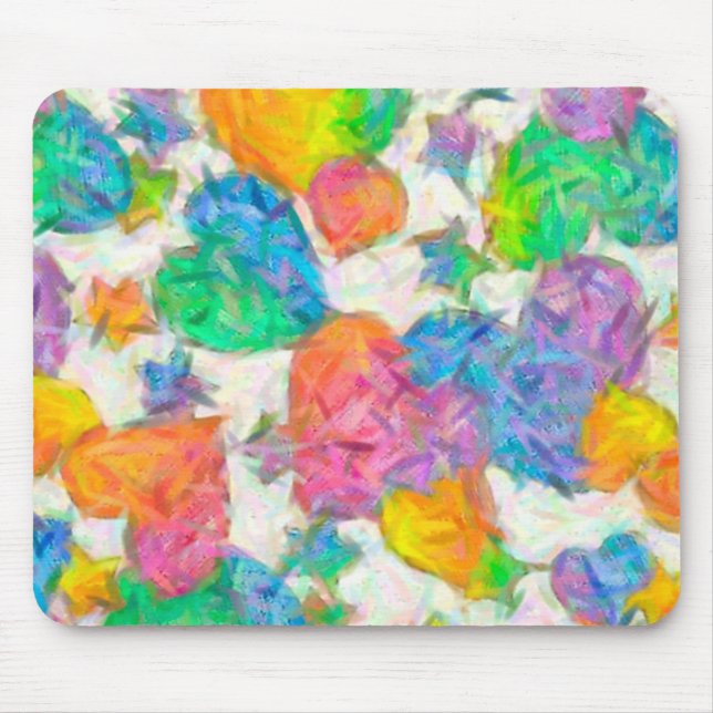 Impressionist Pastel Valentine Hearts Mouse Mat (Front)