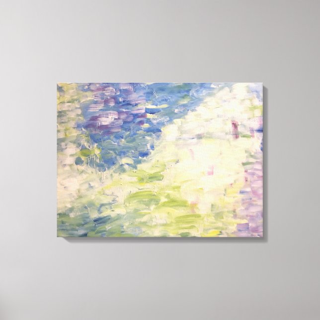 Impressionist Pond Abstract Pastel Painting Canvas (Front)