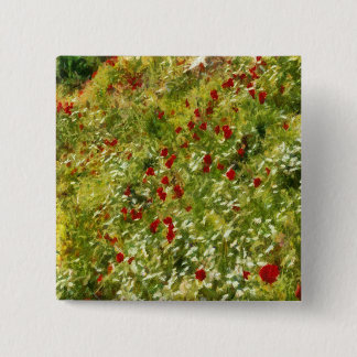Impressionist Poppies 15 Cm Square Badge