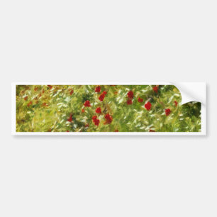 Impressionist Poppies Bumper Sticker