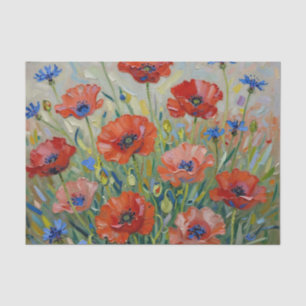 Impressionist Red Poppy Field Tissue Paper