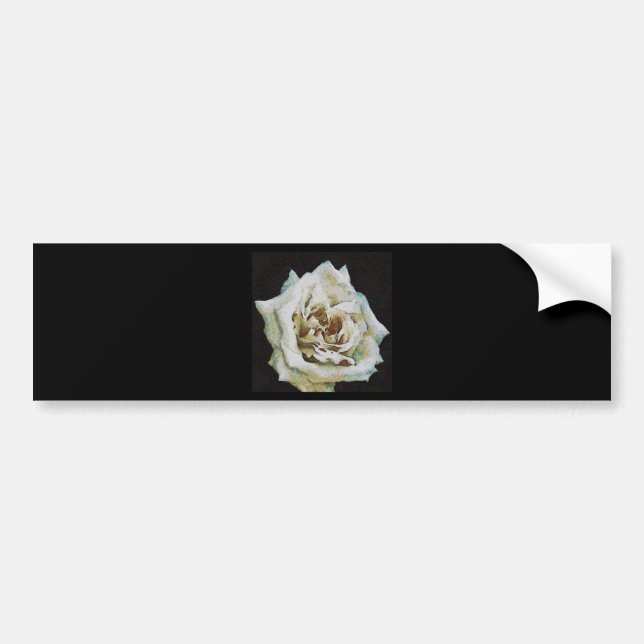 Impressionist Rose Isolated On Black Bumper Sticker (Front)