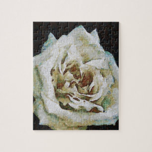 Impressionist Rose Isolated On Black Jigsaw Puzzle