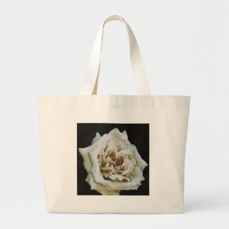 Impressionist Rose Isolated On Black Large Tote Bag