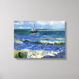 Impressionist Sailboat on the Ocean Waves Canvas Print