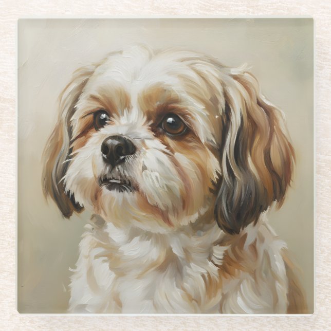 Impressionist Shih Tzu Art Coaster (Front)
