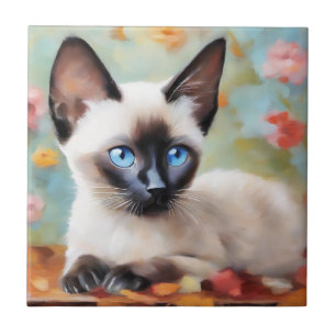 Impressionist Siamese Portrait Tile