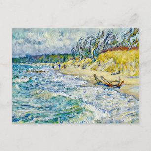 Impressionist Stormy Baltic Sea at the Weststrand Postcard