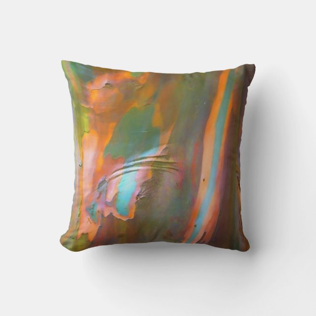 Impressionist-style Eucalyptus Bark Cushion (Front)