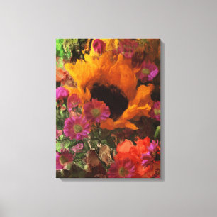 Impressionist Style Sunflower Canvas Print