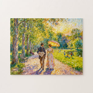 Impressionist Summer Park Stroll Around Year 1900 Jigsaw Puzzle