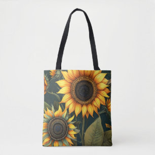 impressionist sun flowers artistic expression tote bag
