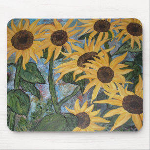 Impressionist Sunflower Mouse Mat