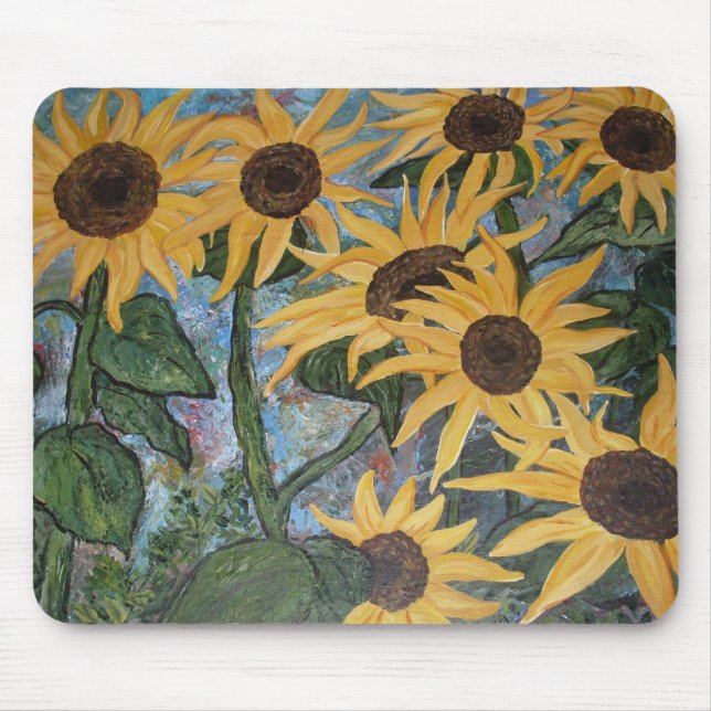 Impressionist Sunflower Mouse Mat (Front)