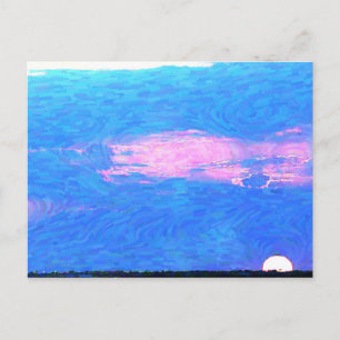 Impressionist Sunset From Sea Postcard