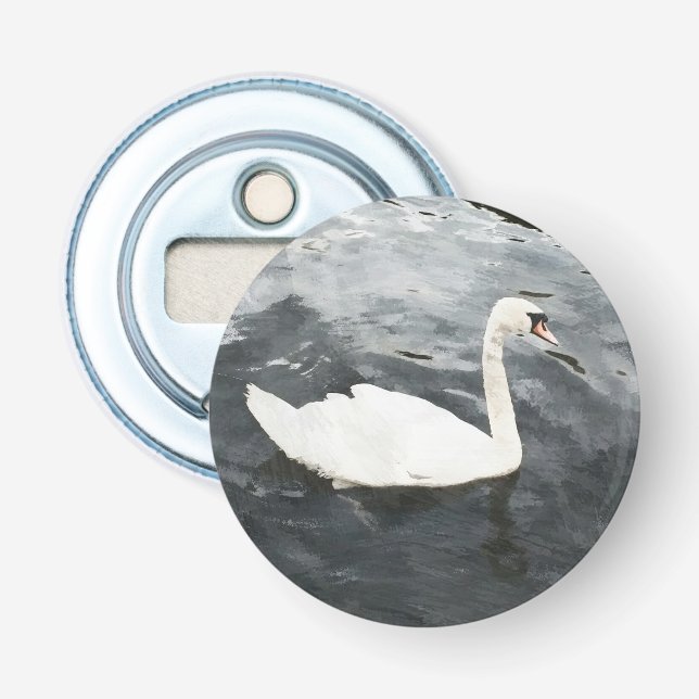 Impressionist Swan Bottle Opener (Front)
