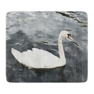 Impressionist Swan Cutting Board