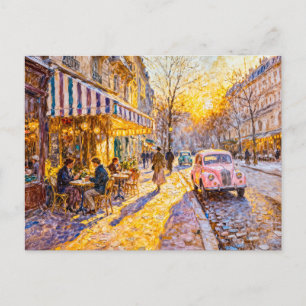 Impressionist Urban Spring Sunlight with Outdoor C Postcard