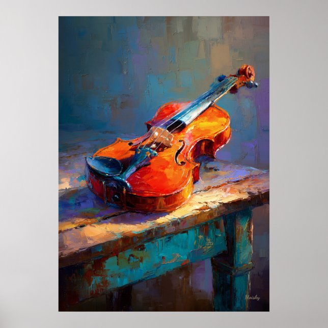 Impressionist Violin Painting Classical Music Art Poster (Front)