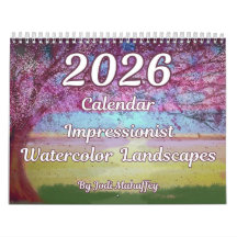 Impressionist Watercolor Landscapes 2026 Calendar