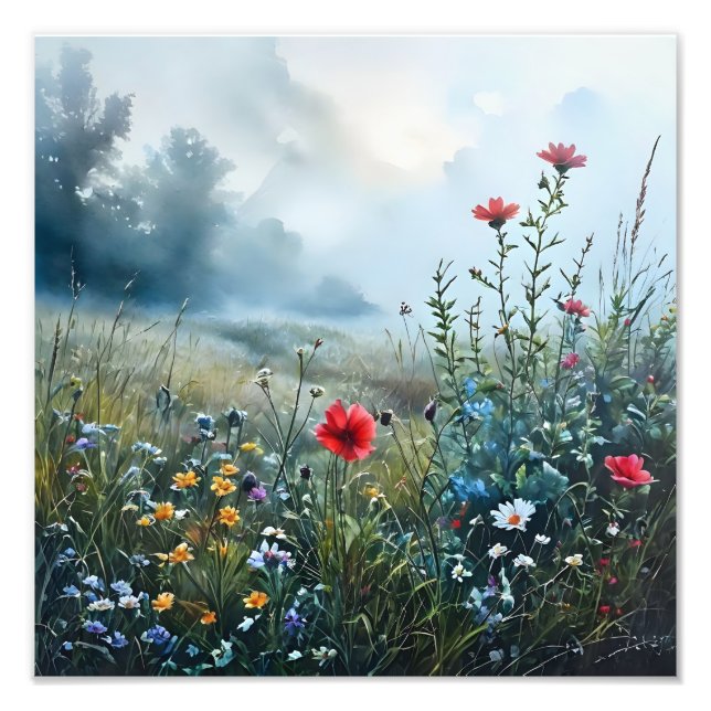  Impressionist Wildflower Meadow Photo Print (Front)
