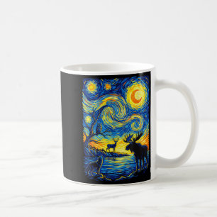 Impressionist Wildlife Nature Moose Wolf Owl Art Coffee Mug