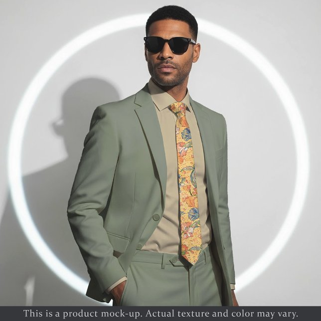 Impressionist Yellow Floral Necktie (Creator Uploaded)