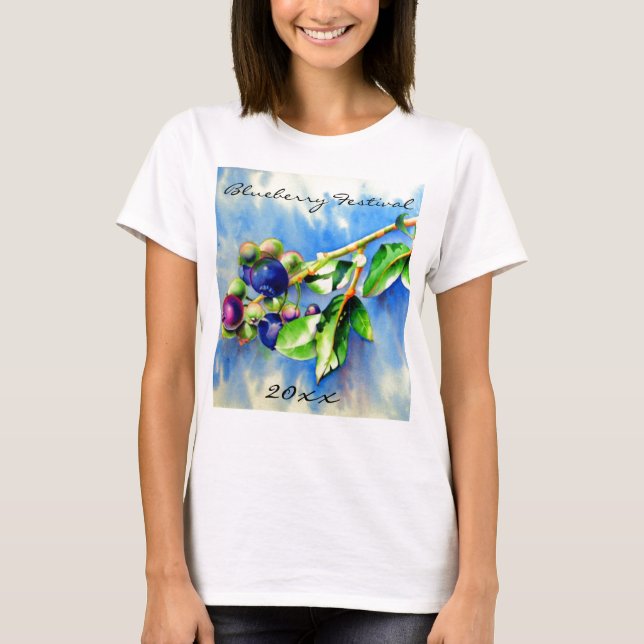 Impressionistic Blueberry painting T-Shirt (Front)