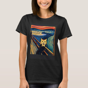 Impressionistic Cat Screaming Impressionism Cats P T-Shirt