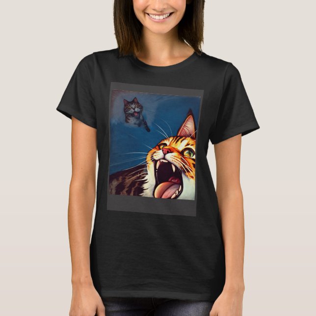Impressionistic  Cat Screaming Impressionism Cats T-Shirt (Front)