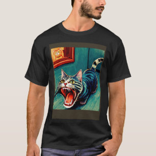 Impressionistic  Cat Screaming Impressionism Cats  T-Shirt